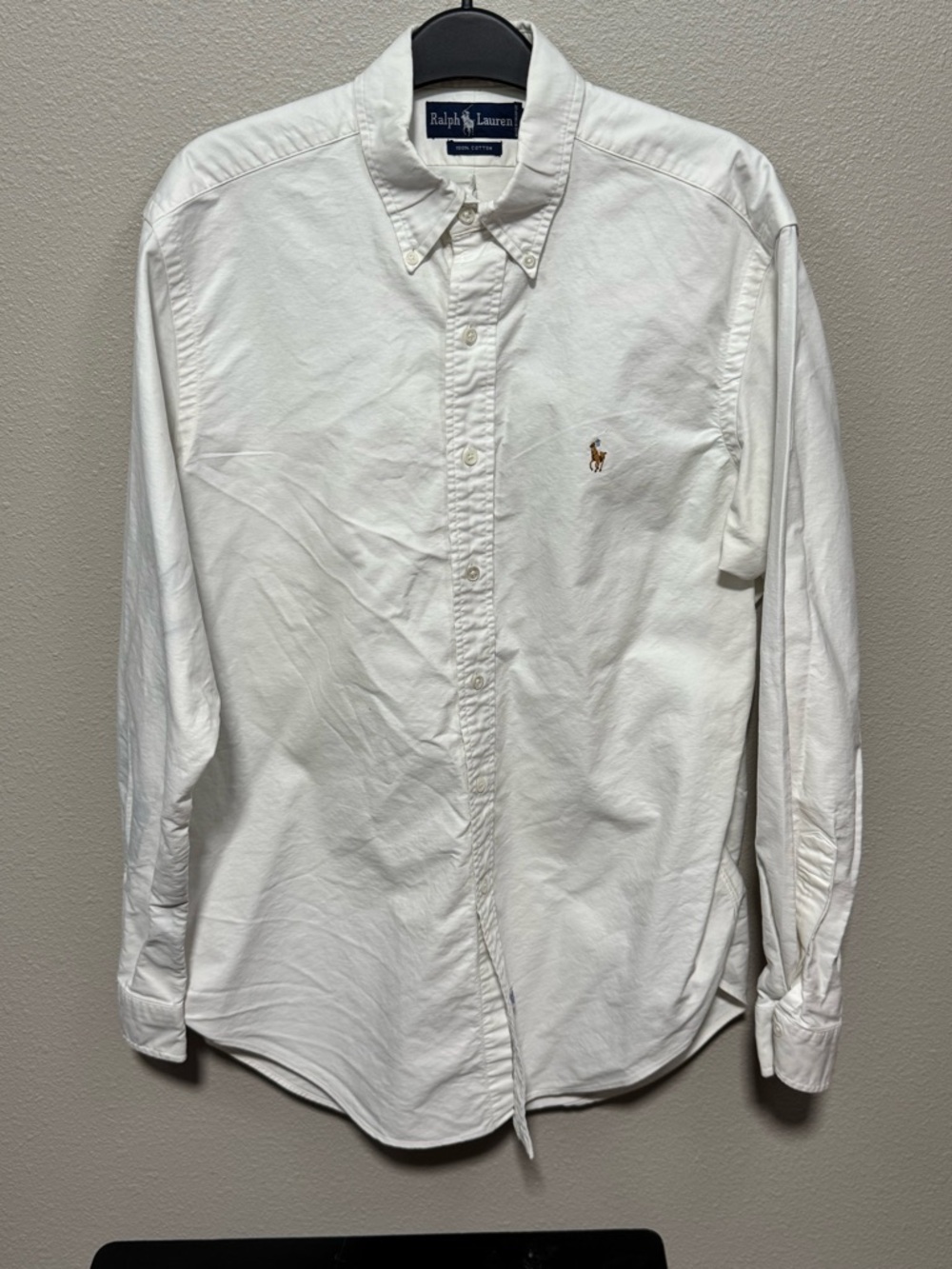 Ralph Lauren White Long-Sleeve Oxford Button-Down Shirt